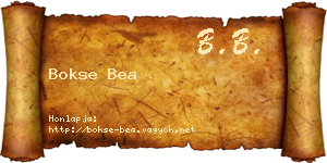Bokse Bea névjegykártya